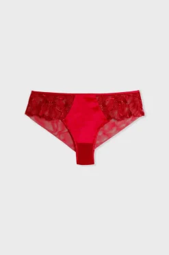 Online ETAM Braguita brasileña de tul bordado ROJO