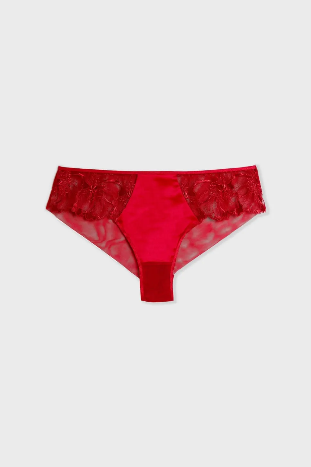 Online ETAM Braguita brasileña de tul bordado ROJO