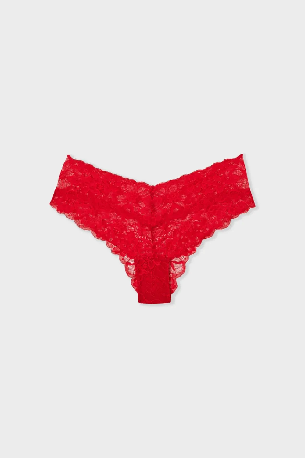 Best ETAM Braguita brasileña en V de encaje ROJO