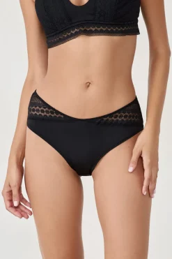 ETAM Braguita culotte con detalle de encaje NEGRO
