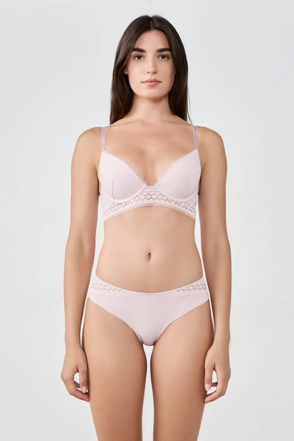 Online ETAM Braguita culotte con detalle de encaje ROSA EMPOLVADO