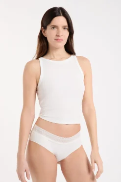 Discount ETAM Braguita culotte de algodón sin costuras BLANCO