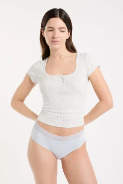 Outlet ETAM Braguita culotte de algodón sin costuras GRIS CLARO