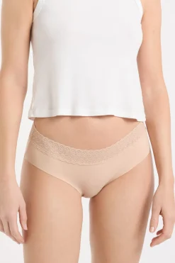 Discount ETAM Braguita culotte de algodón sin costuras ARENA