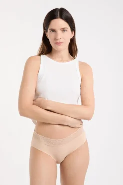 Discount ETAM Braguita culotte de algodón sin costuras ARENA