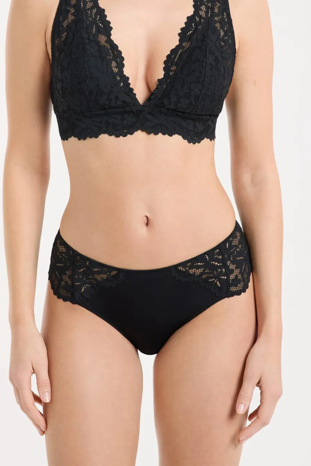 Clearance ETAM Braguita culotte de encaje NEGRO