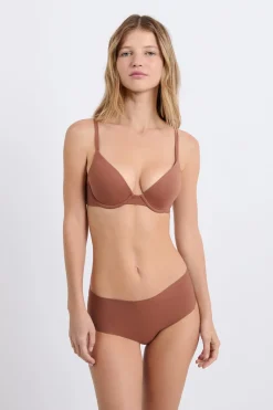 Clearance ETAM Braguita culotte de microfibra MARRÓN