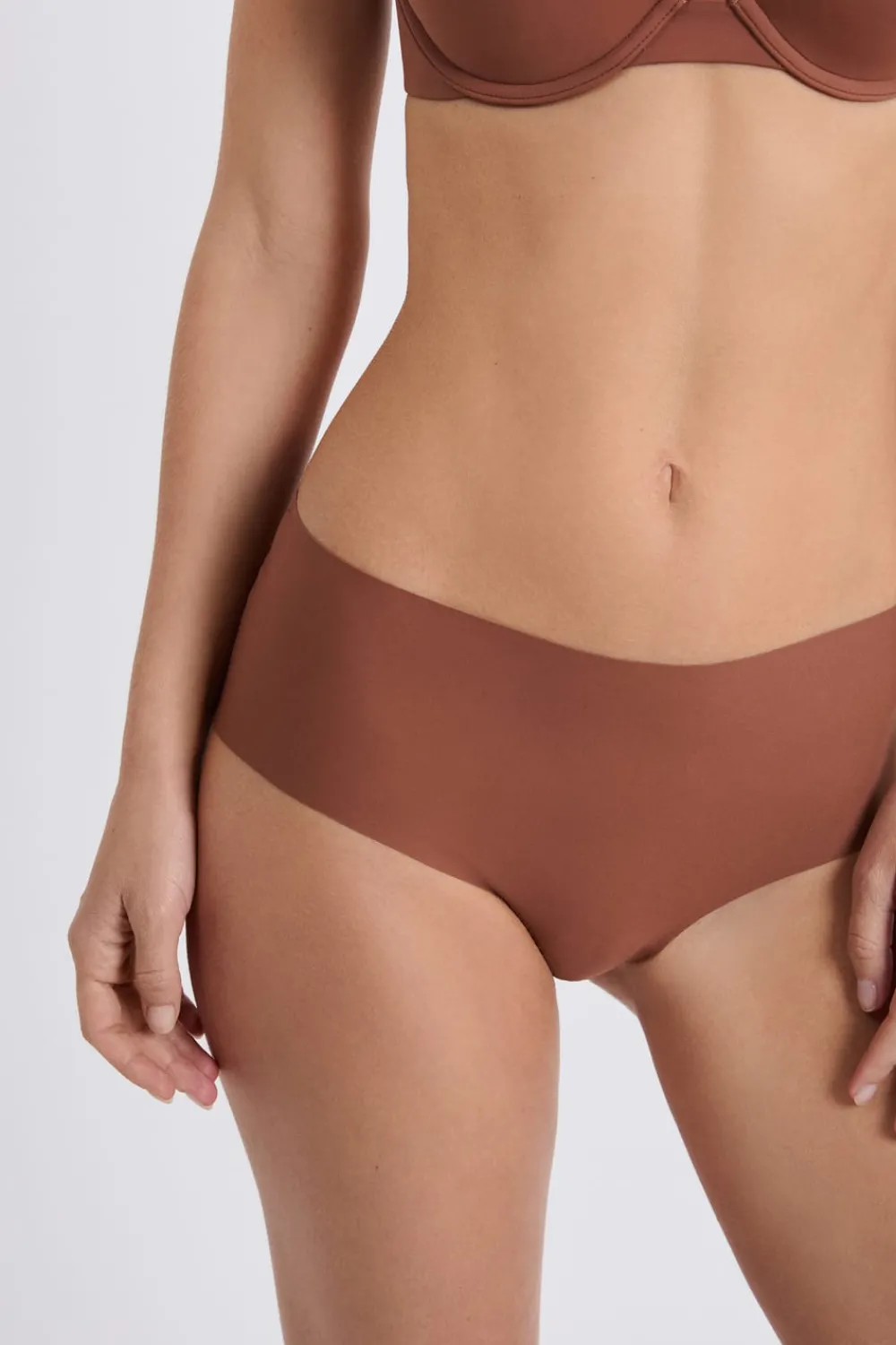 Clearance ETAM Braguita culotte de microfibra MARRÓN