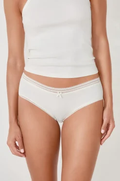 Hot ETAM Braguita culotte de microfibra con detalle de encaje BLANCO
