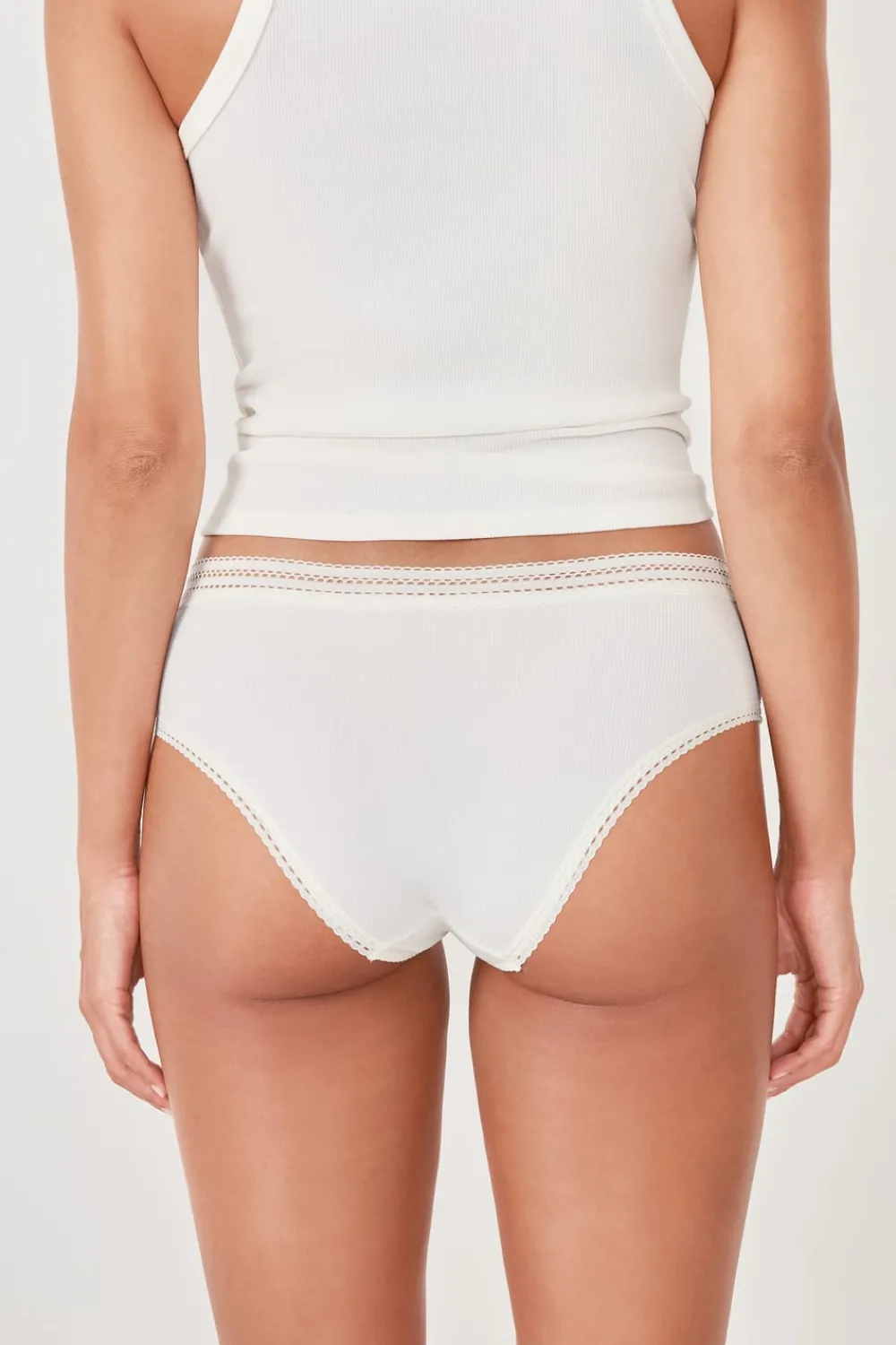 Hot ETAM Braguita culotte de microfibra con detalle de encaje BLANCO