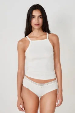 Hot ETAM Braguita culotte de microfibra con detalle de encaje BLANCO