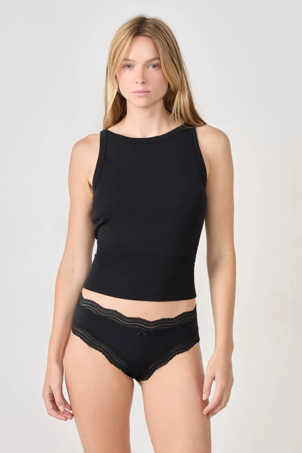 Discount ETAM Braguita culotte de microfibra con cordones NEGRO