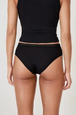 Clearance ETAM Braguita culotte de microfibra con detalle de encaje NEGRO