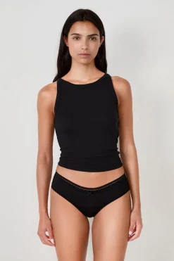 Clearance ETAM Braguita culotte de microfibra con detalle de encaje NEGRO