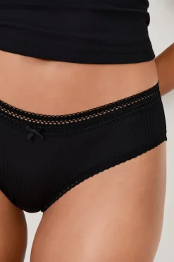 Clearance ETAM Braguita culotte de microfibra con detalle de encaje NEGRO