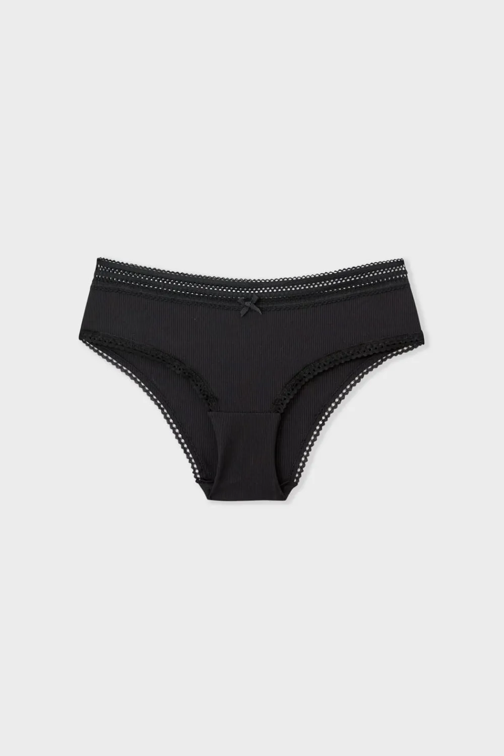 Clearance ETAM Braguita culotte de microfibra con detalle de encaje NEGRO