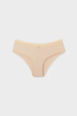 ETAM Braguita culotte de microfibra con detalle de encaje NATURAL
