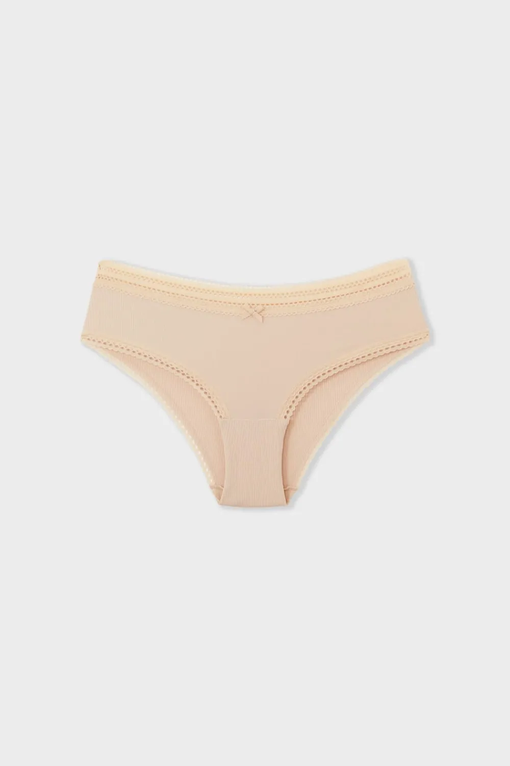 ETAM Braguita culotte de microfibra con detalle de encaje NATURAL