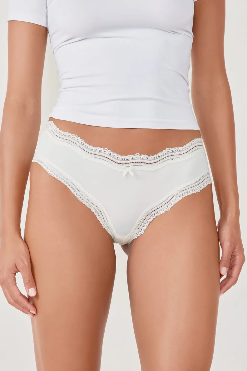 Clearance ETAM Braguita culotte de microfibra con cordones BLANCO