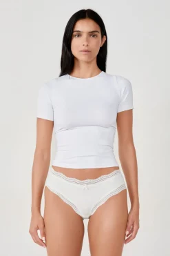 Clearance ETAM Braguita culotte de microfibra con cordones BLANCO