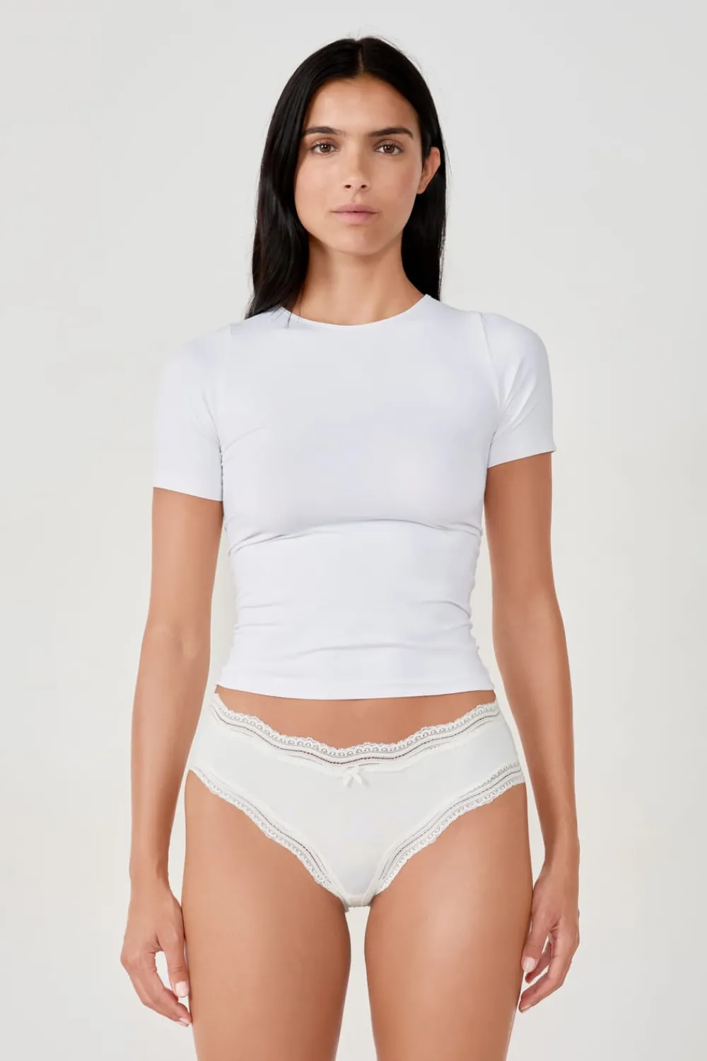 Clearance ETAM Braguita culotte de microfibra con cordones BLANCO
