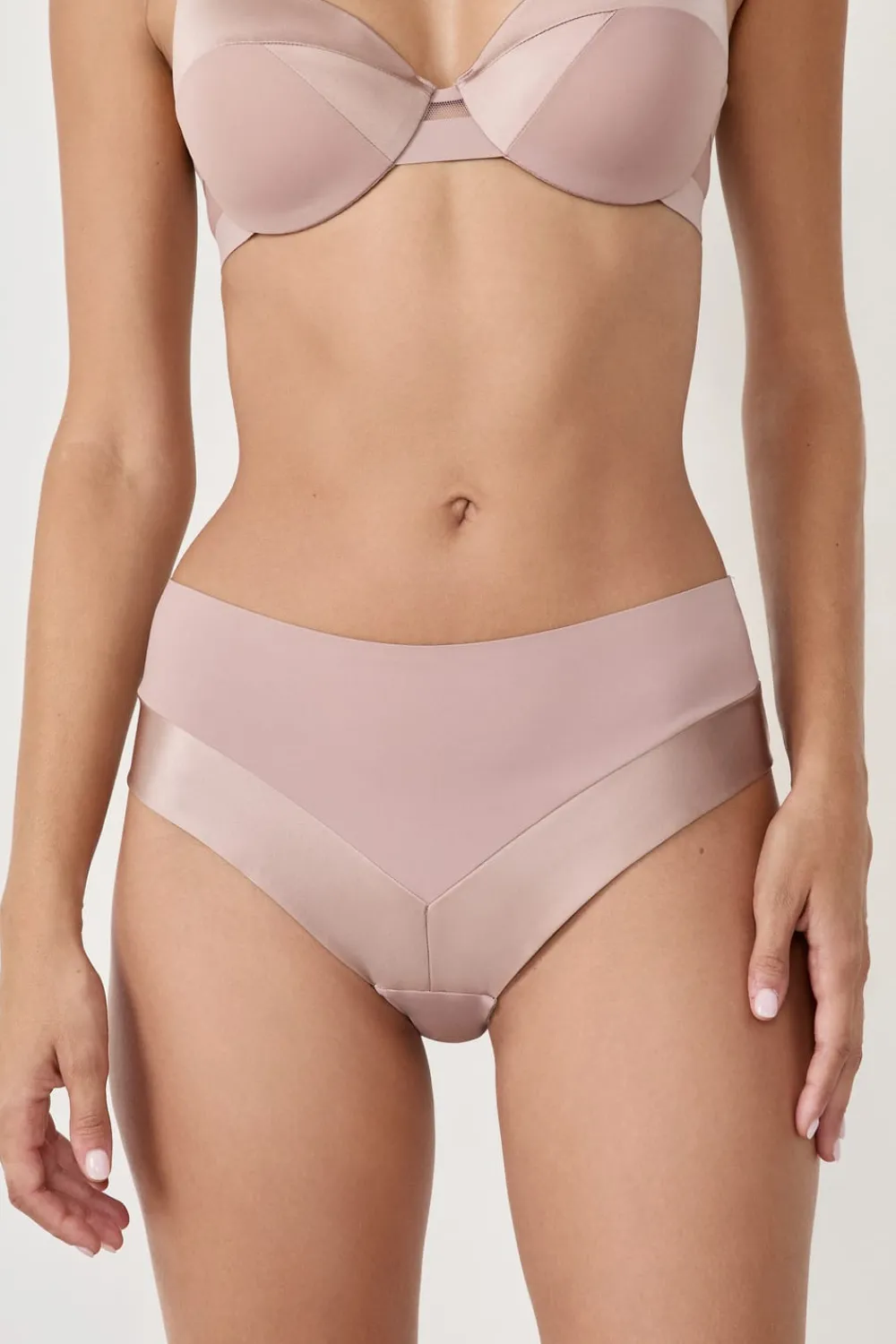 Hot ETAM Braguita culotte de microfibra satinada TOPO