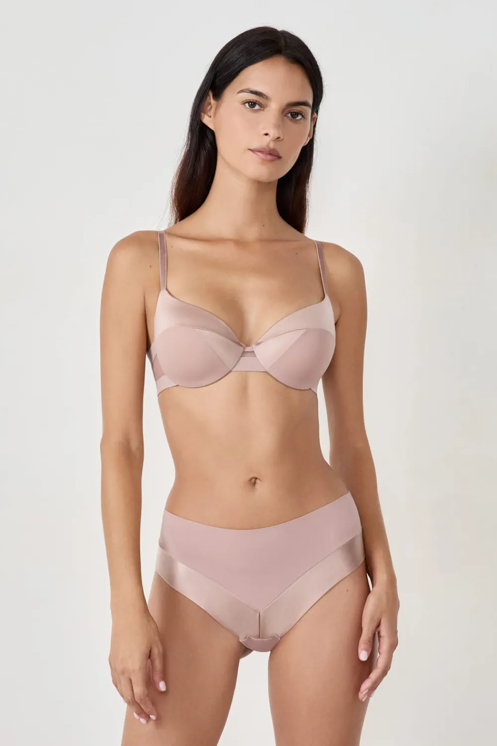 Hot ETAM Braguita culotte de microfibra satinada TOPO