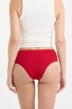 Online ETAM Braguita culotte de microfibra con detalle de encaje CARDINAL