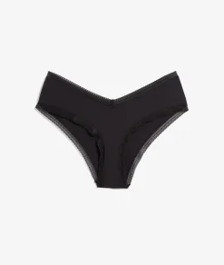 ETAM Braguita culotte en V de microfibra y encaje NEGRO
