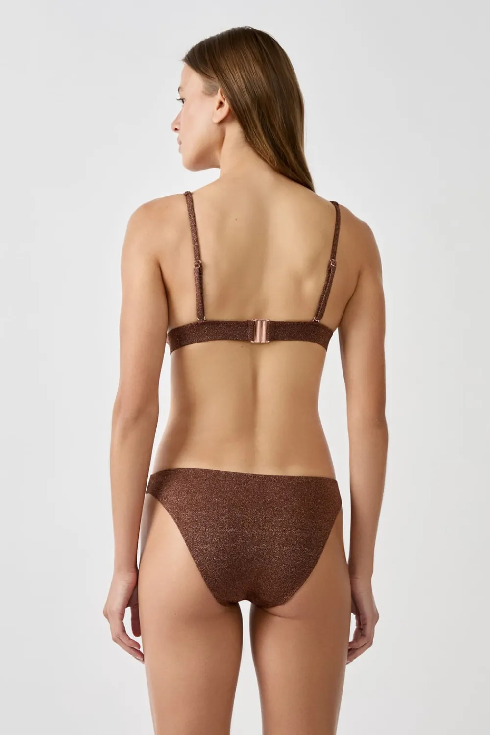 Hot ETAM Braguita de bikini brillante MARRÓN