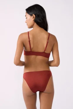 Hot ETAM Braguita de bikini con detalles de joya MARRÓN