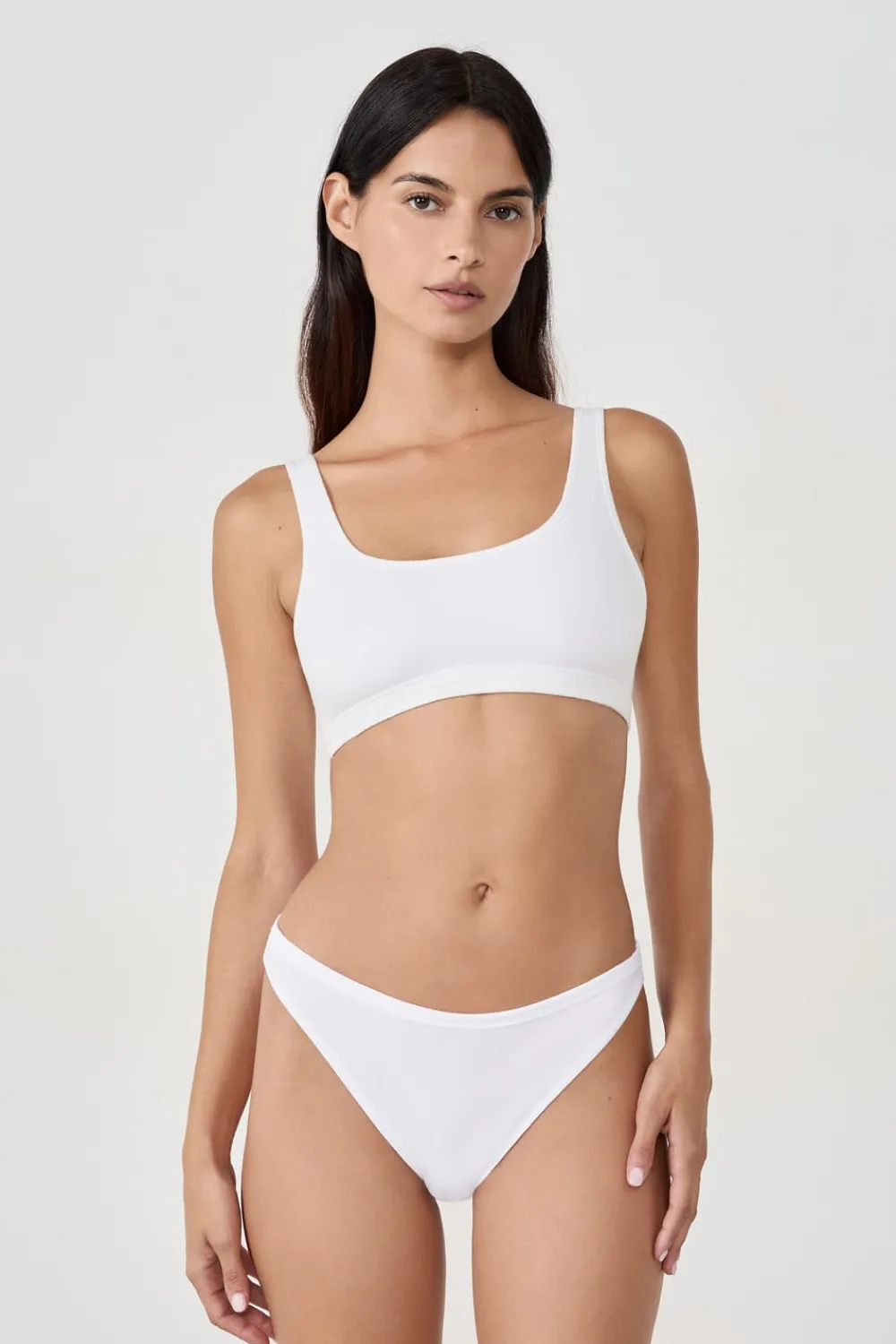 Discount ETAM Braguita de bikini de algodón BLANCO