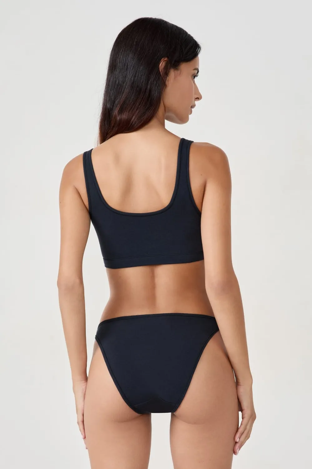Discount ETAM Braguita de bikini de algodón NEGRO