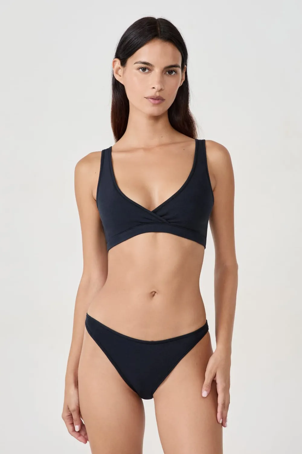 Discount ETAM Braguita de bikini de algodón NEGRO