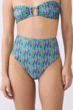 New ETAM Braguita de bikini de cintura alta brillante ESTAMPADO
