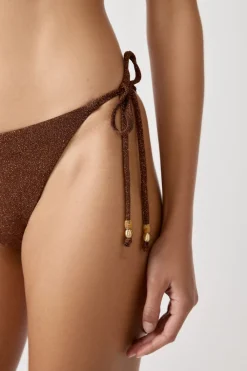 Online ETAM Braguita de bikini de tiras brillantes MARRÓN