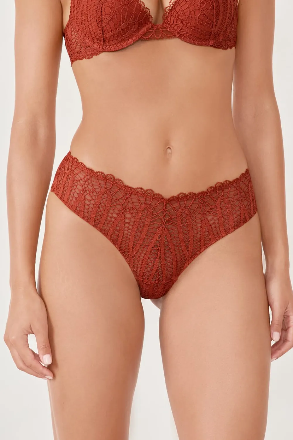 Hot ETAM Braguita de encaje MARRÓN