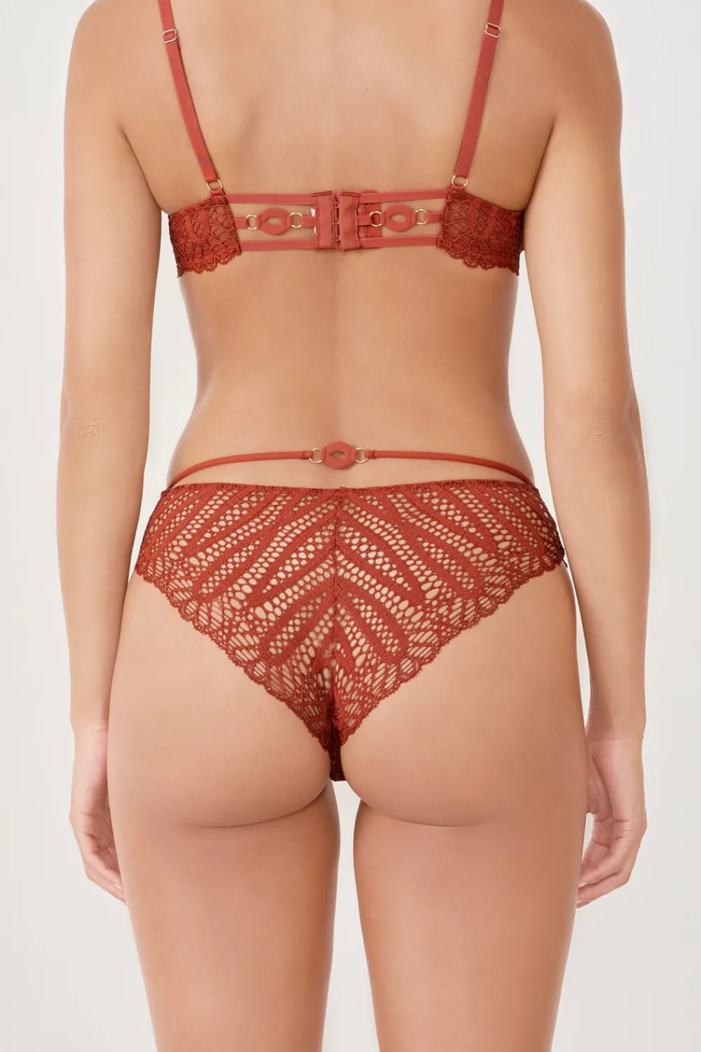 Hot ETAM Braguita de encaje MARRÓN