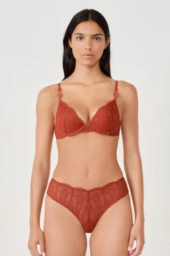 Hot ETAM Braguita de encaje MARRÓN