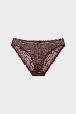 Clearance ETAM Braguita de encaje con efecto brillante BURDEOS GRANATE