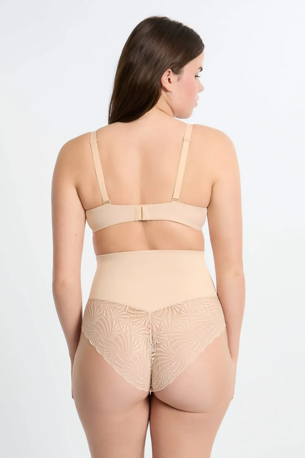 Discount ETAM Braguita de talle alto con detalle de encaje - Sujeción media C.BEIGE
