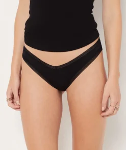 Discount ETAM Braguita en V de microfibra y encaje NEGRO