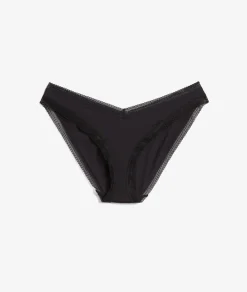 Discount ETAM Braguita en V de microfibra y encaje NEGRO