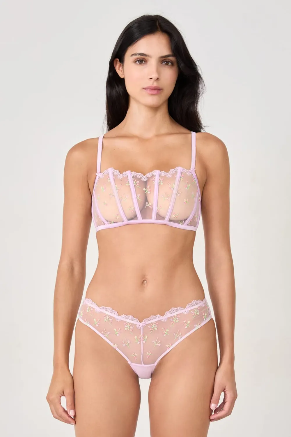 New ETAM Braguita hipster con detalles bordados LILA