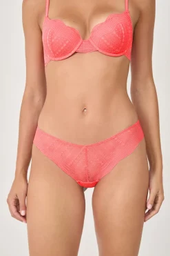 Hot ETAM Braguita hipster de encaje CORAL
