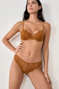 Discount ETAM Braguita hipster de encaje MARRÓN