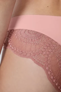 Hot ETAM Braguita hipster de microfibra y encaje ROSA