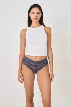 Online ETAM Braguita hipster V-shape de encaje AZUL