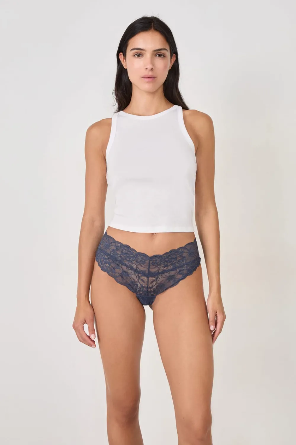 Online ETAM Braguita hipster V-shape de encaje AZUL