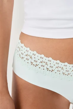 Discount ETAM Braguita hipster V-shape de microfibra y encaje ESMERALDA